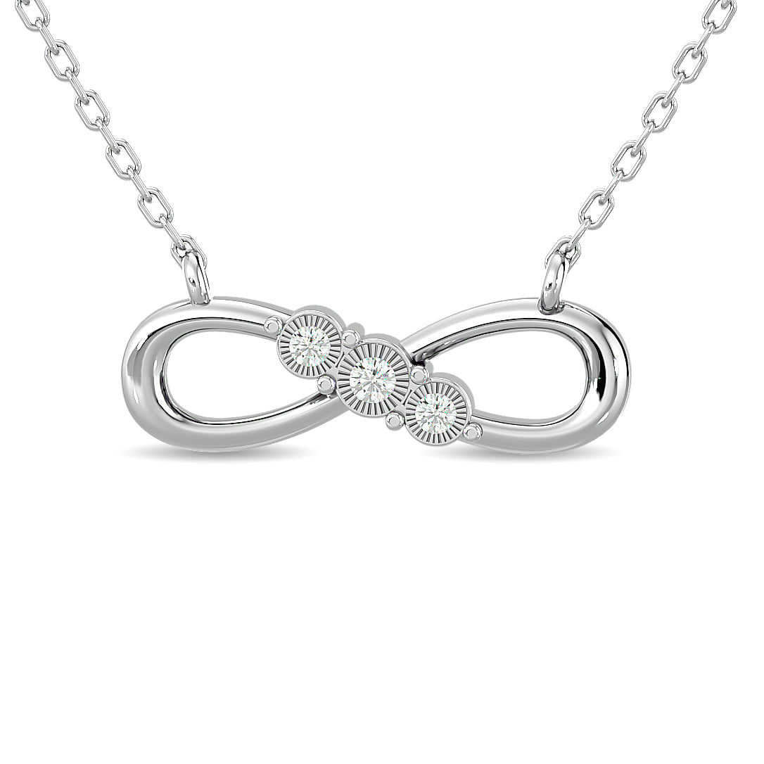 Diamond 1/20 ct tw Infinity Pendant in Sterling Silver