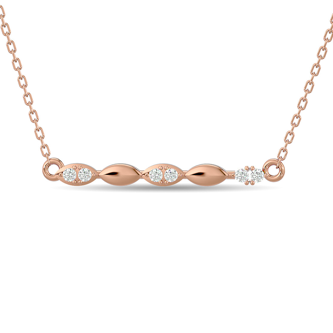Diamond 1/10 Ct Tw Fashion Necklace In 10K Rose Gold