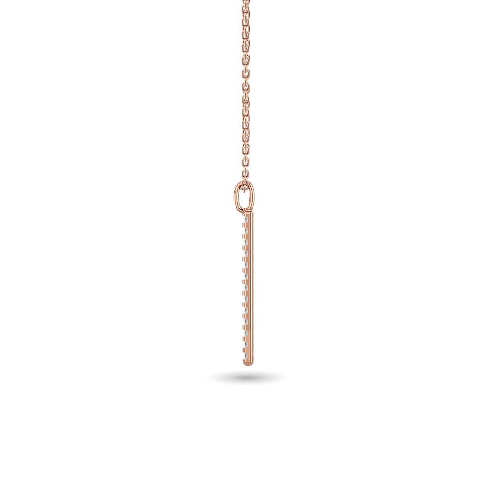 Diamond 1/10 Ct Tw Bar Pendant In 10K Rose Gold