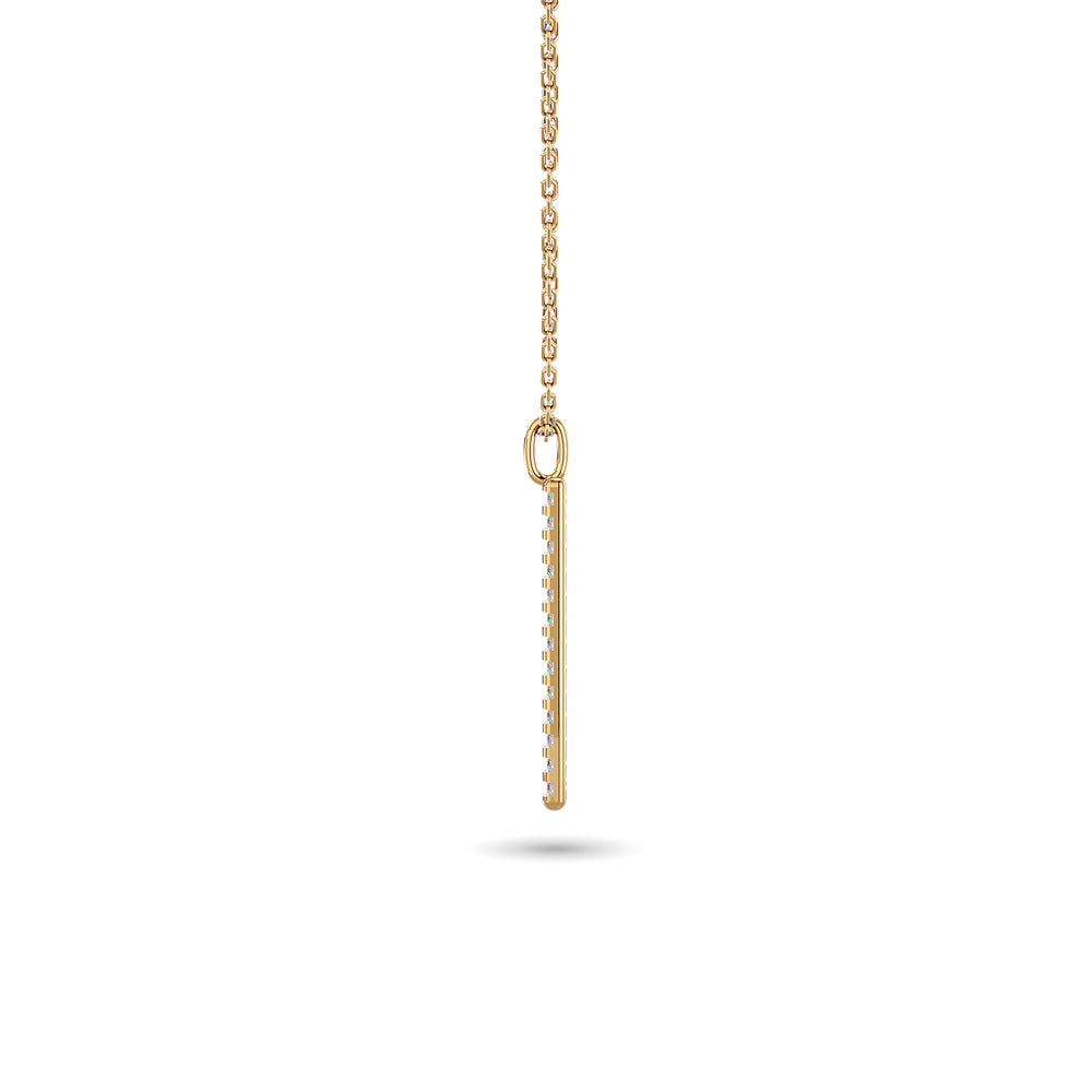 Diamond Bar Pendant 1/8 Ct Tw In 14K Yellow Gold