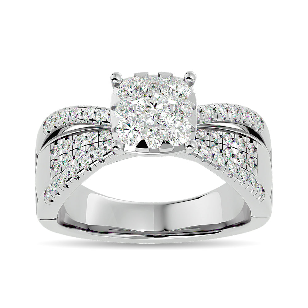 Diamond 1 Ct Tw Engagement Ring In 14K White Gold