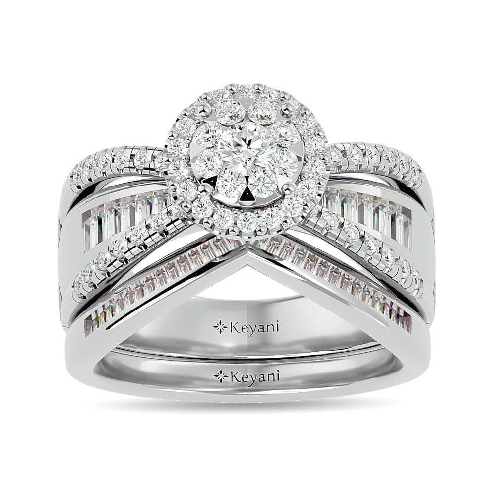 Diamond 1 Ct Tw Engagement Ring In 14K White Gold