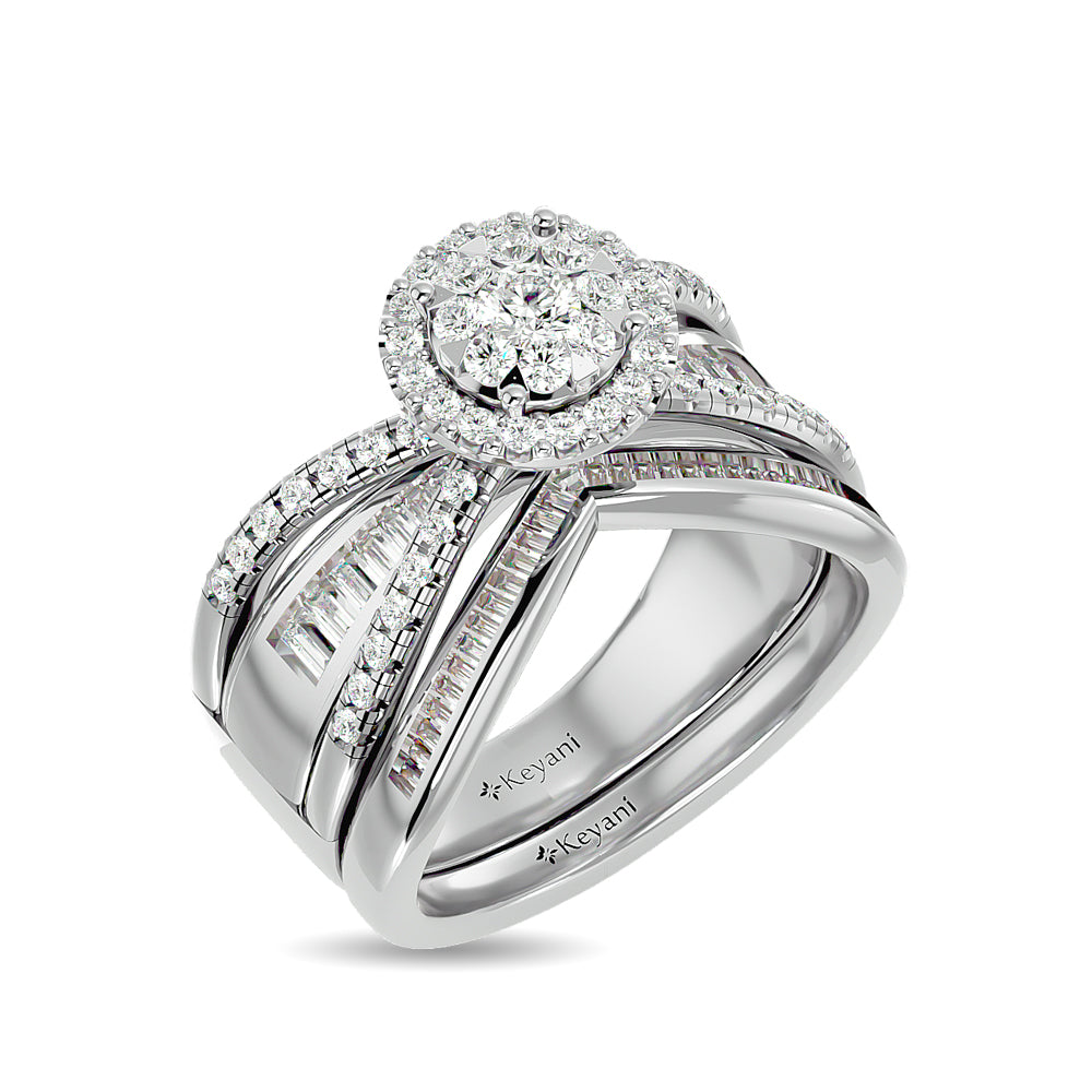 Diamond 1 Ct Tw Engagement Ring In 14K White Gold