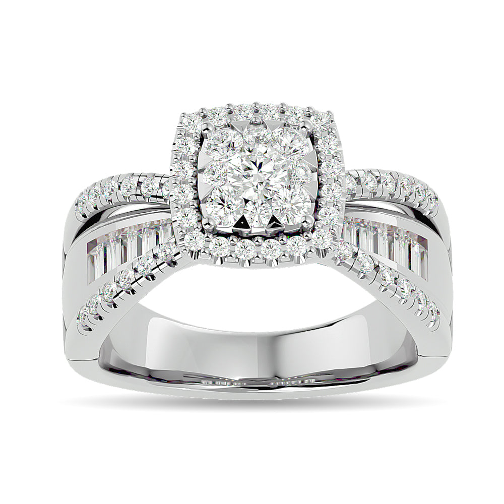 Diamond 1 Ct Tw Engagement Ring In 14K White Gold