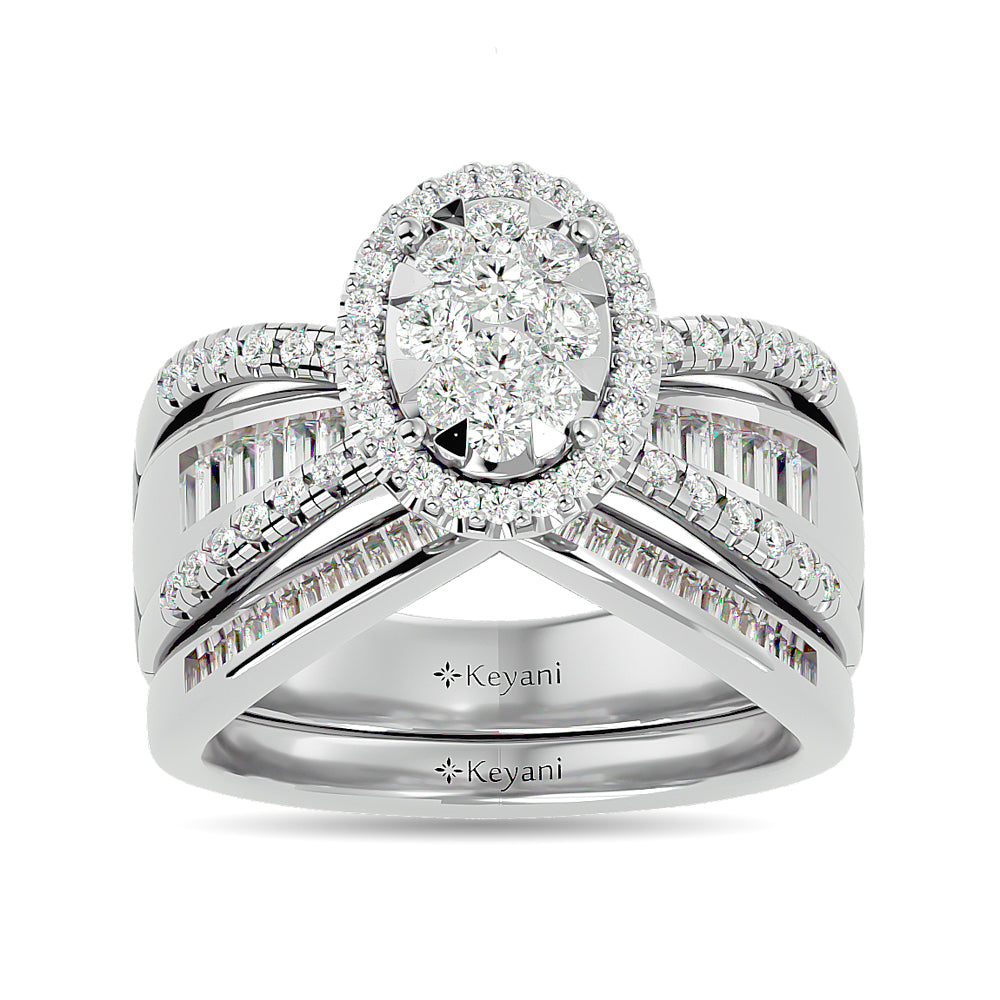Diamond 1 Ct Tw Engagement Ring In 14K White Gold