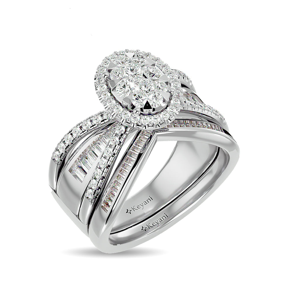 Diamond 1 Ct Tw Engagement Ring In 14K White Gold