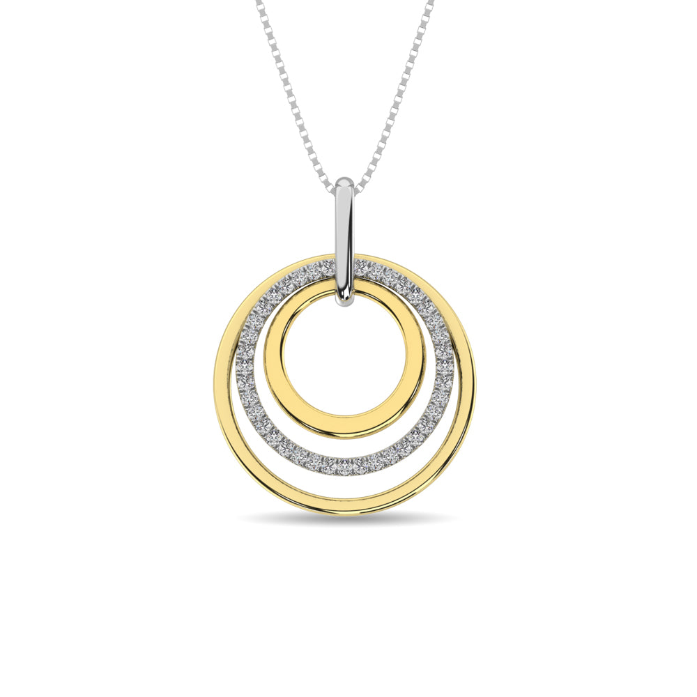 Diamond 1/5 Ct Tw Fashion Pendant In 14K Two Tone Gold