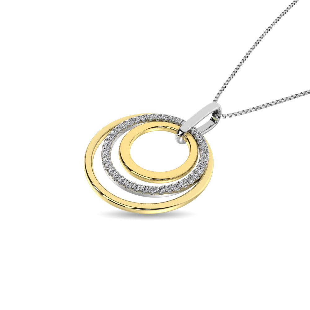 Diamond 1/5 ct tw Fashion Pendant in 14K Two Tone Gold