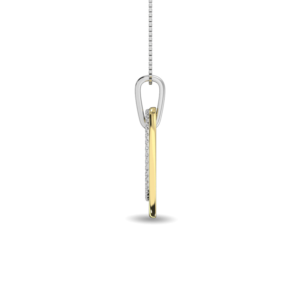 Diamond 1/5 ct tw Fashion Pendant in 14K Two Tone Gold