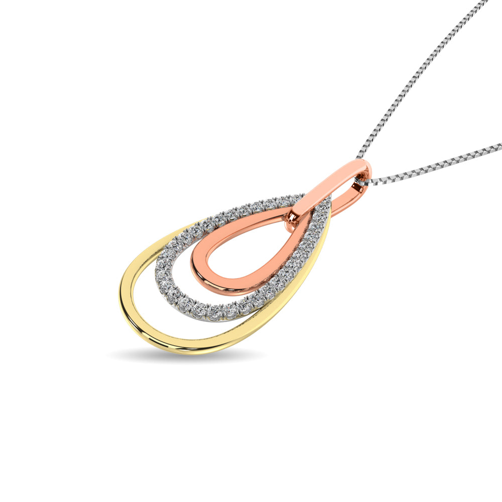 Diamond 1/5 ct tw Fashion Pendant in 14K Two Tone Gold