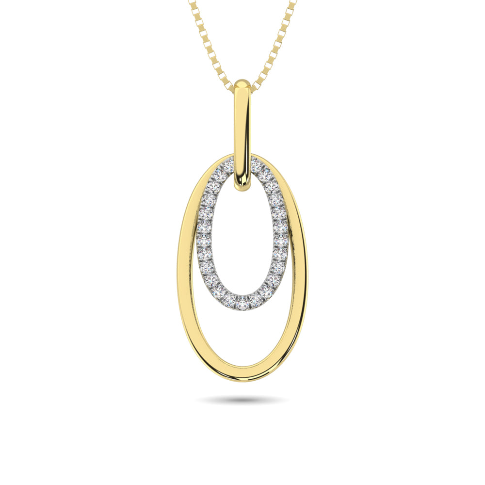 Diamond 1/8 Ct Tw Fashion Pendant In 10K White And Yellow Gold