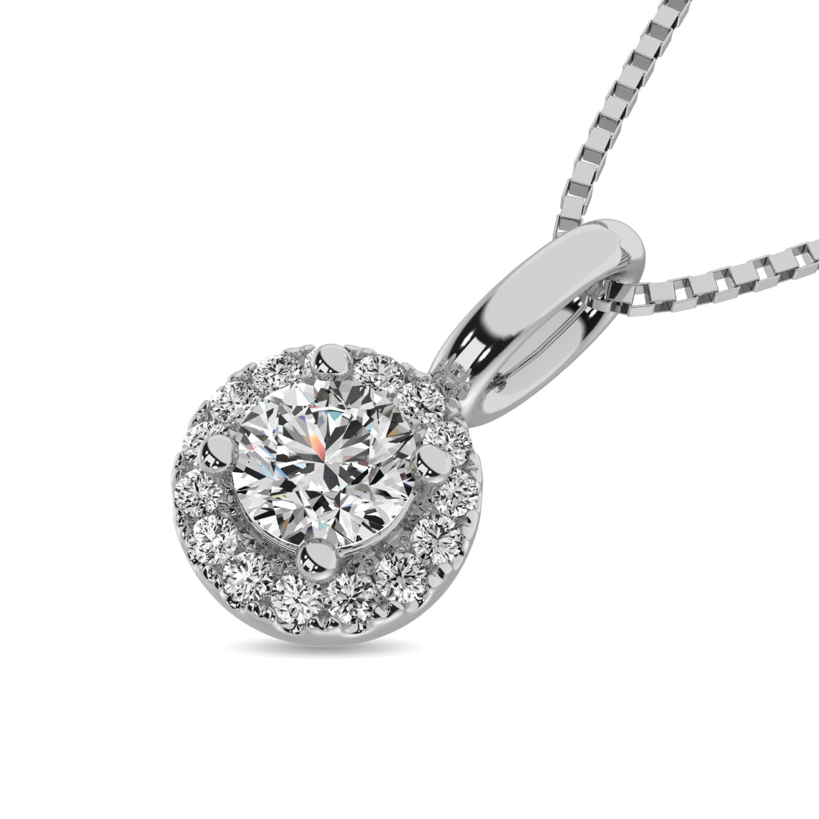 Diamond 1/5 Ct Tw Round Cut Fashion Pendant In 10K White Gold