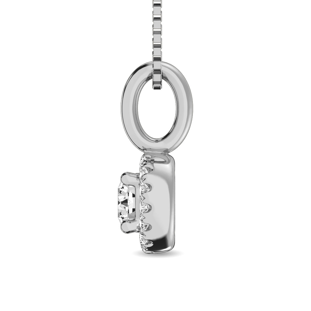 Diamond 1/5 Ct Tw Round Cut Fashion Pendant In 10K White Gold