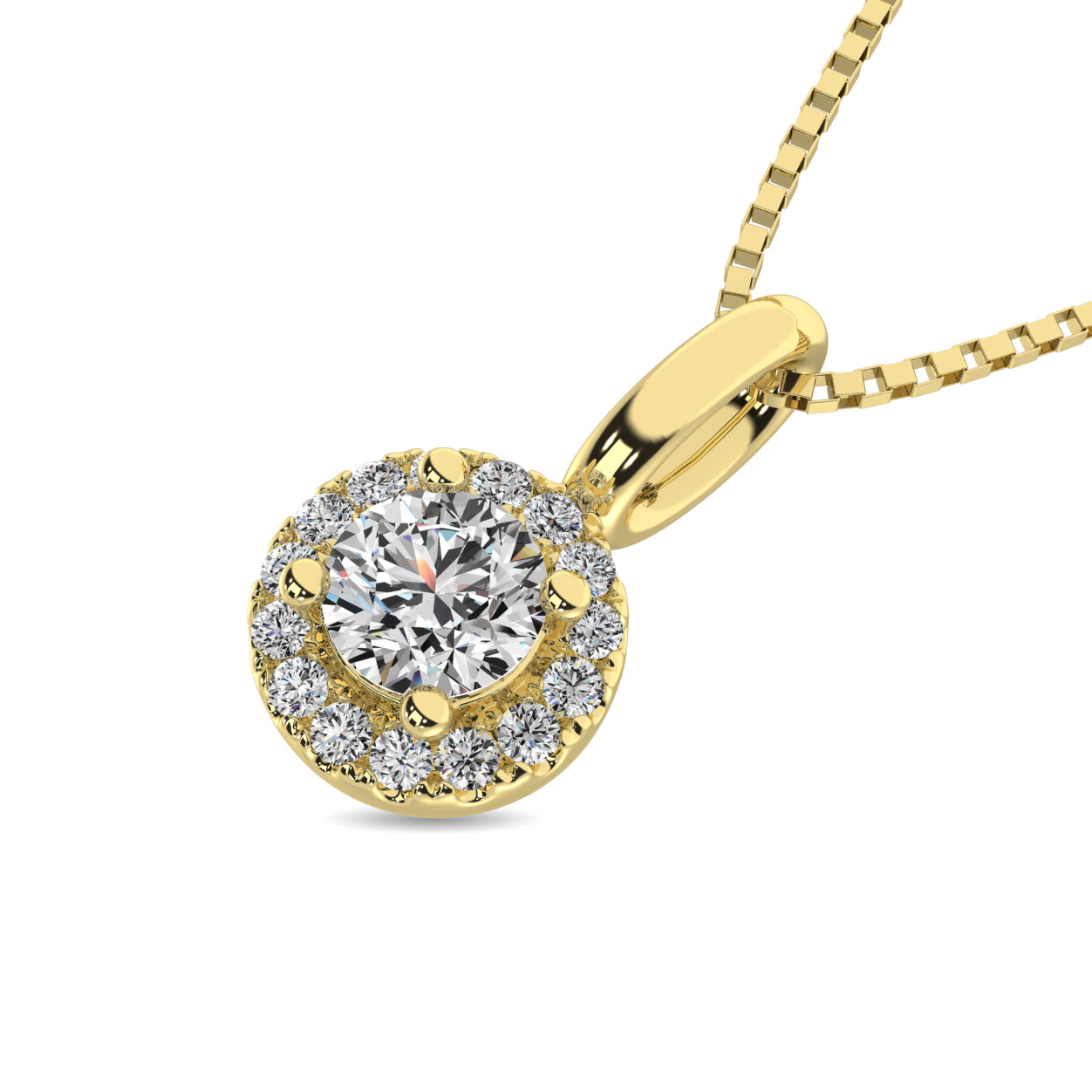 Diamond 1/5 Ct Tw Round Cut Fashion Pendant In 10K Yellow Gold
