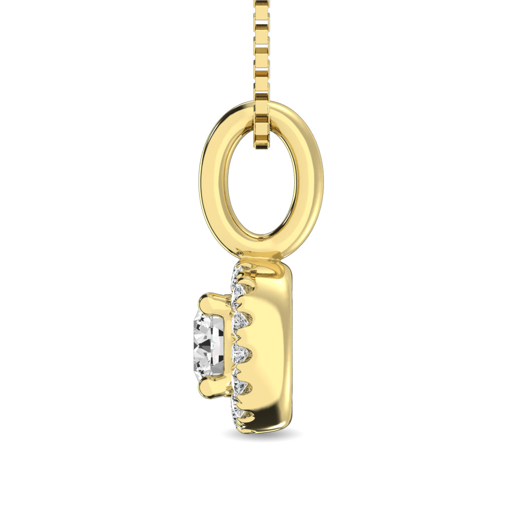 Diamond 1/5 Ct Tw Round Cut Fashion Pendant In 10K Yellow Gold
