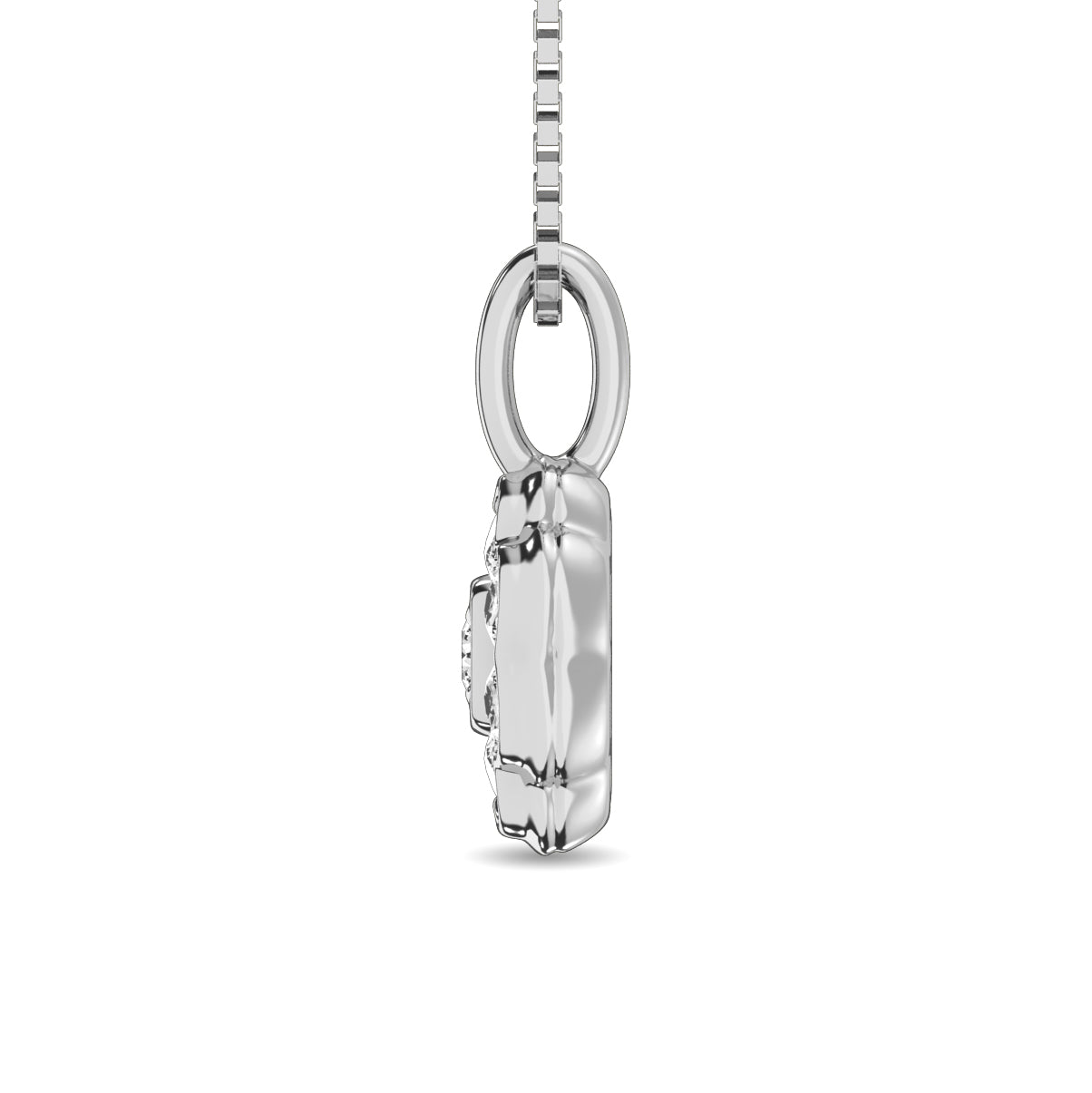 Diamond 1/4 Ct Tw Flower Pendant In 10K White Gold