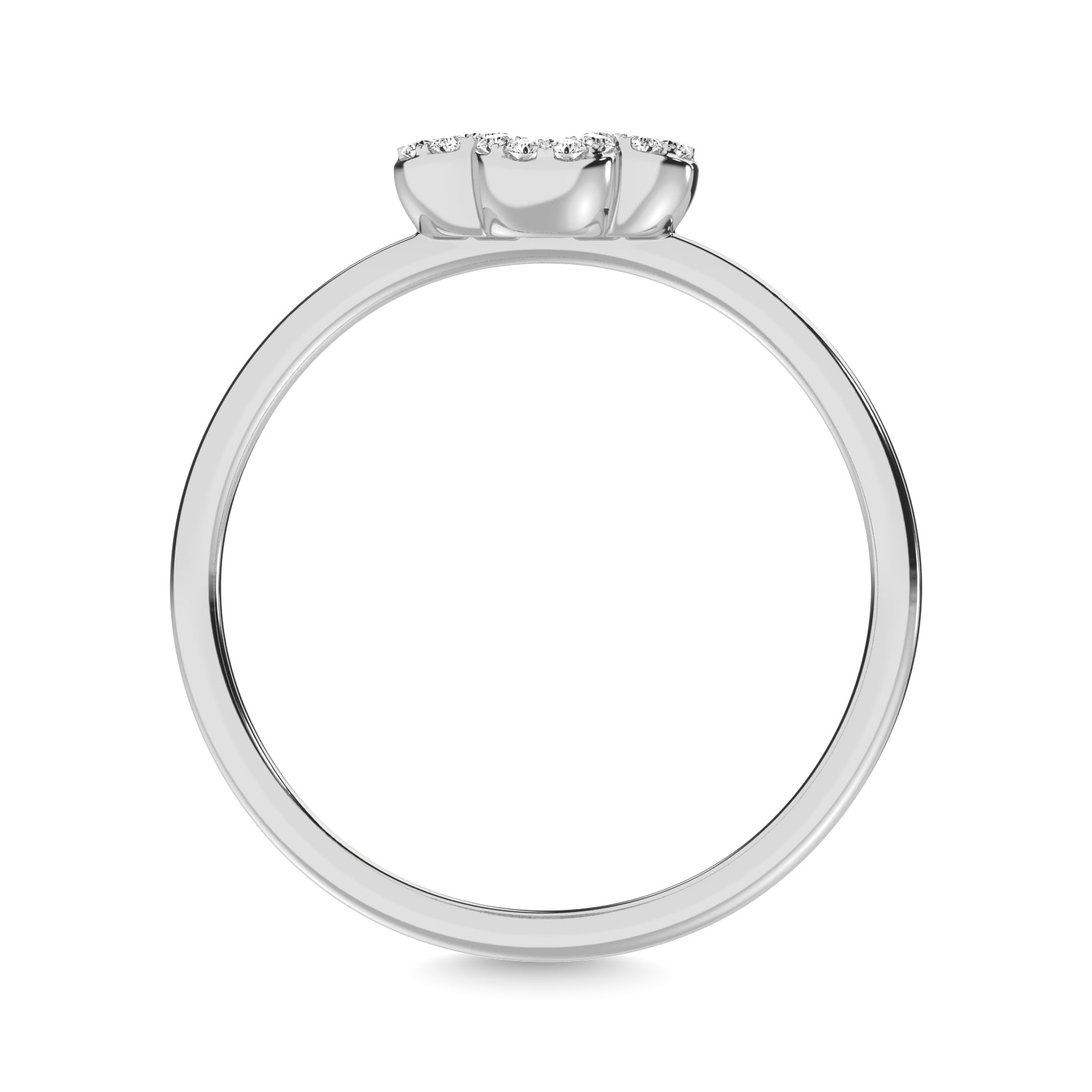 Diamond 1/4 Ct Tw Clover Ring In 14K White Gold