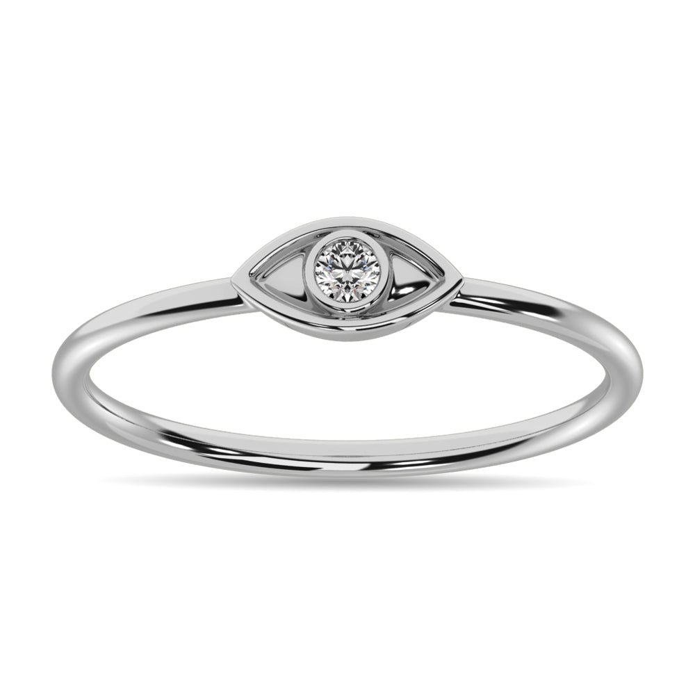 Diamond 1/20 Ct Tw Eye Ring In 10K White Gold