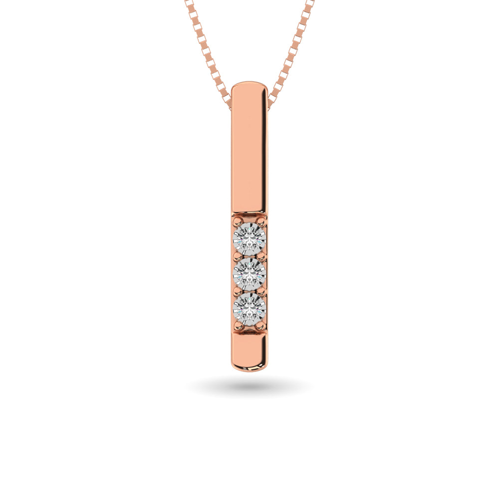 Diamond 1/20 Ct Tw Triology Pendant In 10K Rose Gold