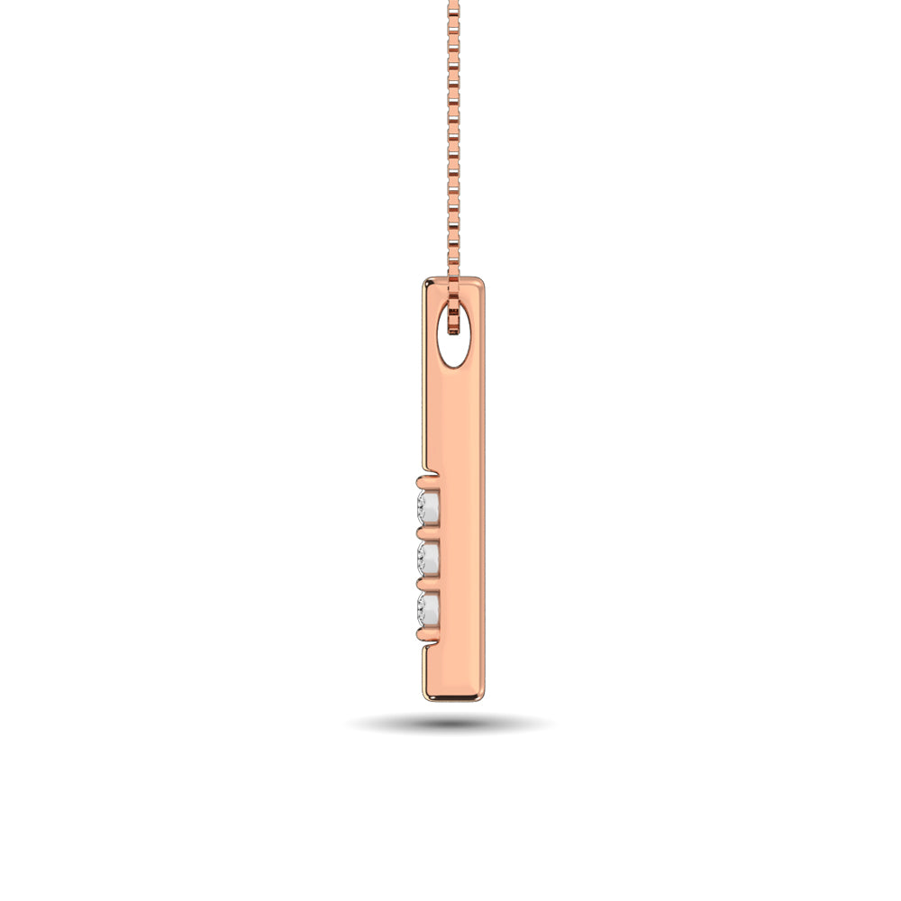 Diamond 1/20 Ct Tw Triology Pendant In 10K Rose Gold