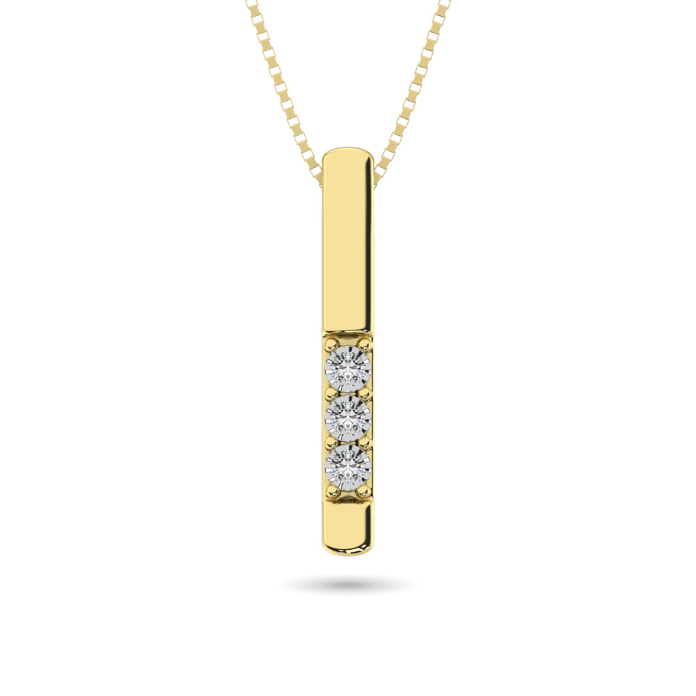 Diamond 1/20 Ct Tw Triology Pendant In 10K Yellow Gold