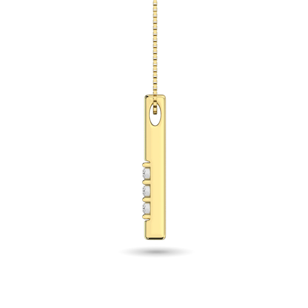 Diamond 1/20 Ct Tw Triology Pendant In 10K Yellow Gold