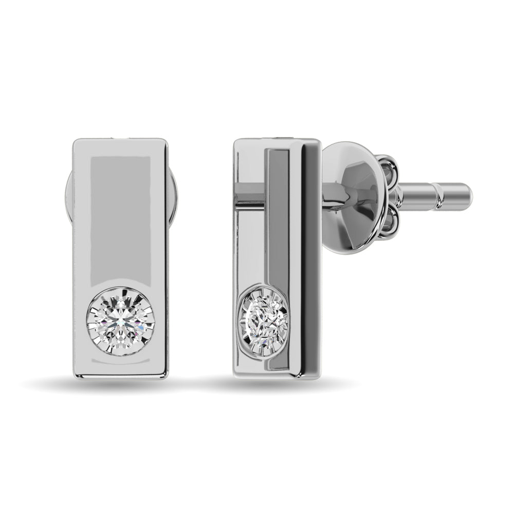 Diamond 1/20 Ct Tw Fashion Earrings In Sterling Silver