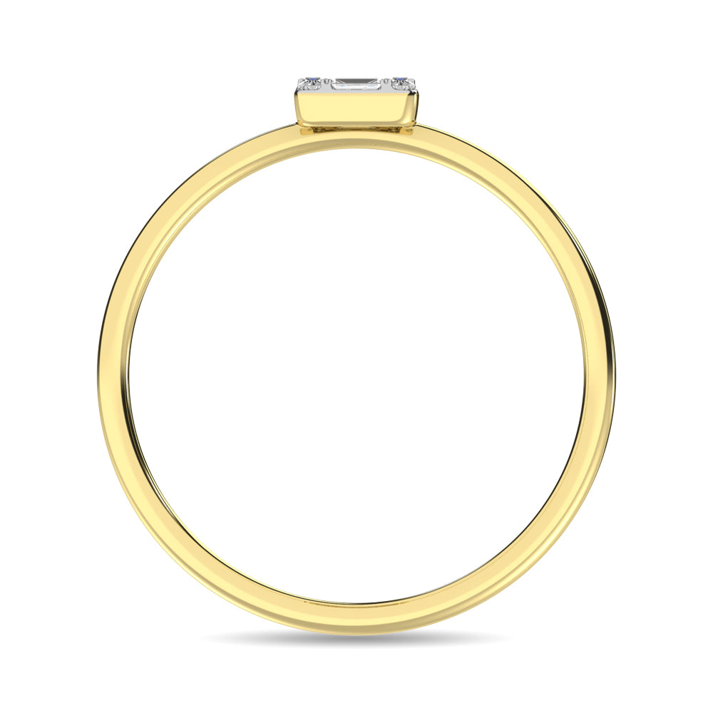 Diamond 1/10 Ct Tw Round And Baguette Cut Ring In 10K Yellow Gold