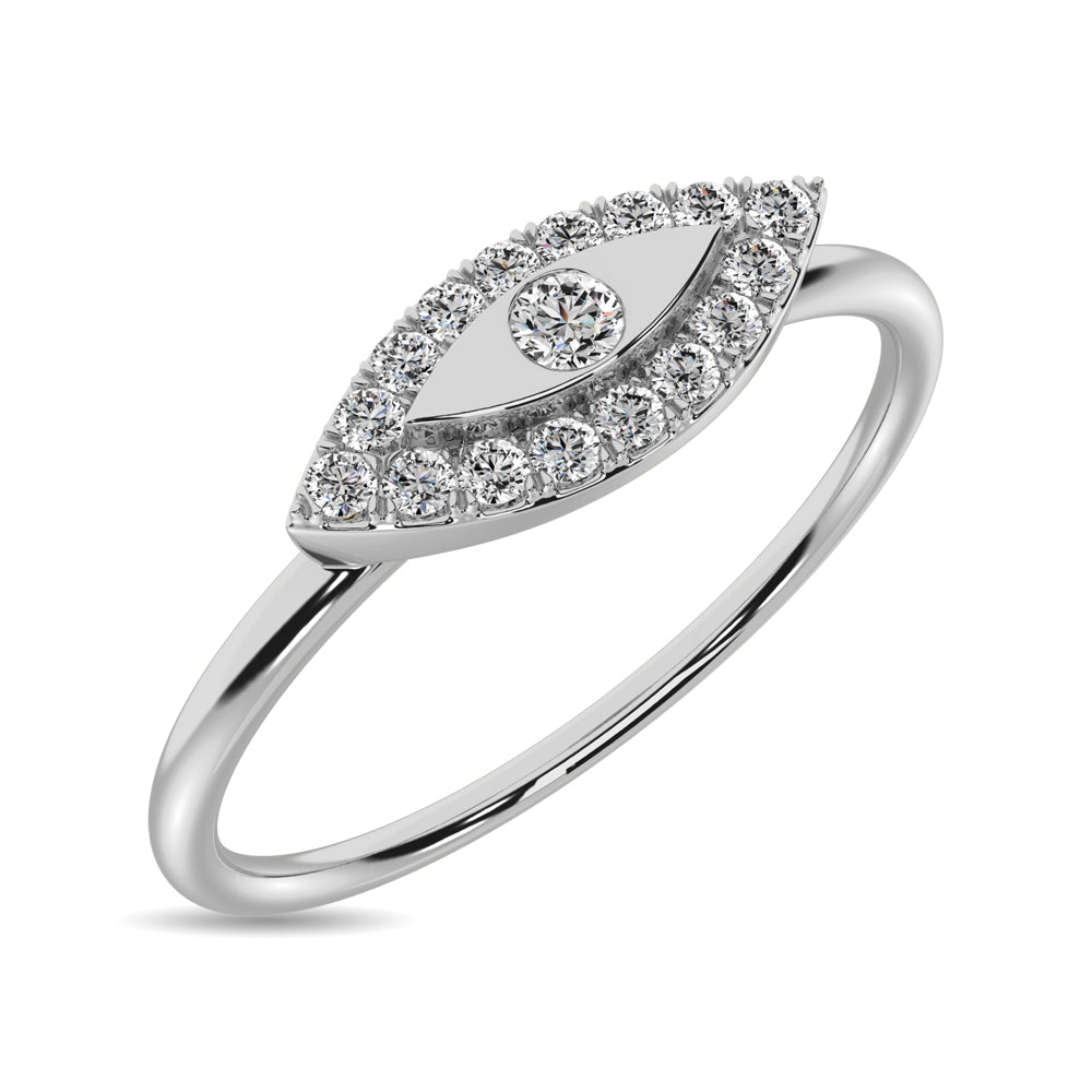 Diamond 1/10 ct tw Round Cut Fashion Ring in 10K White Gold