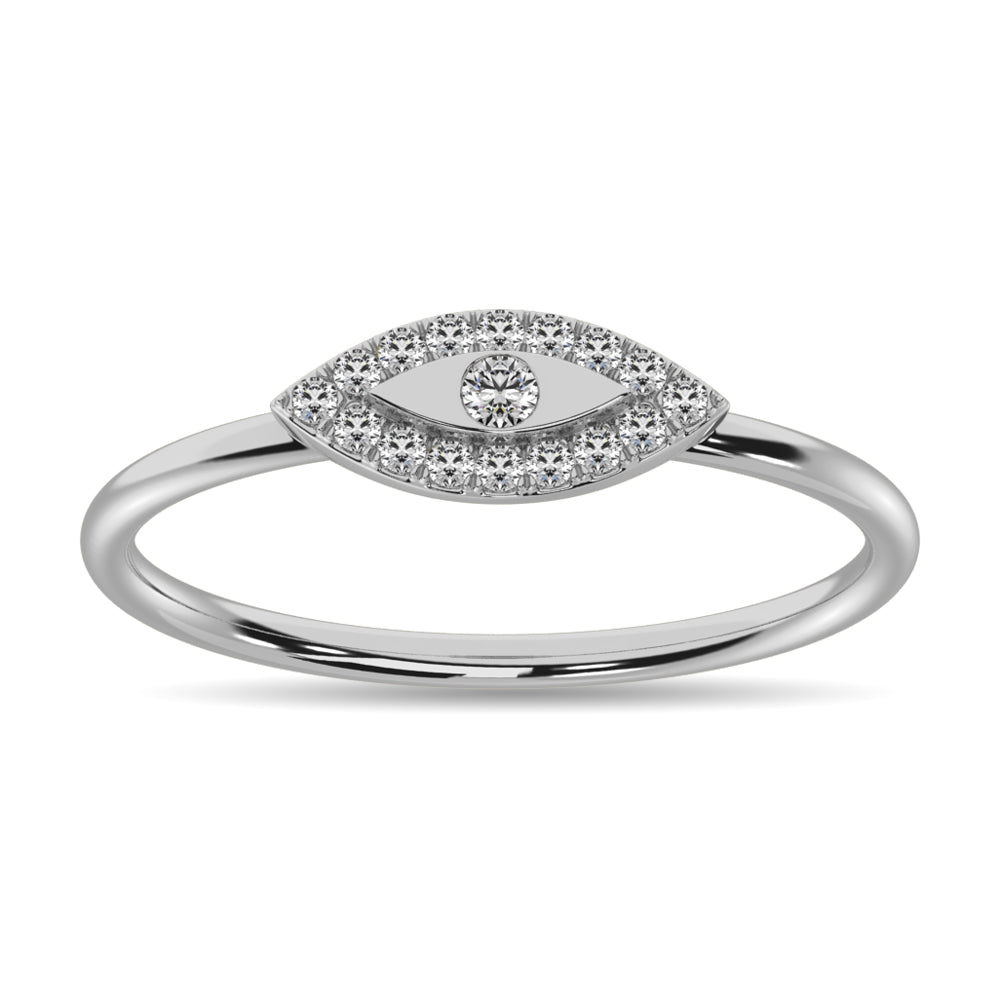 Diamond 1/10 Ct Tw Round Cut Fashion Ring In 10K White Gold