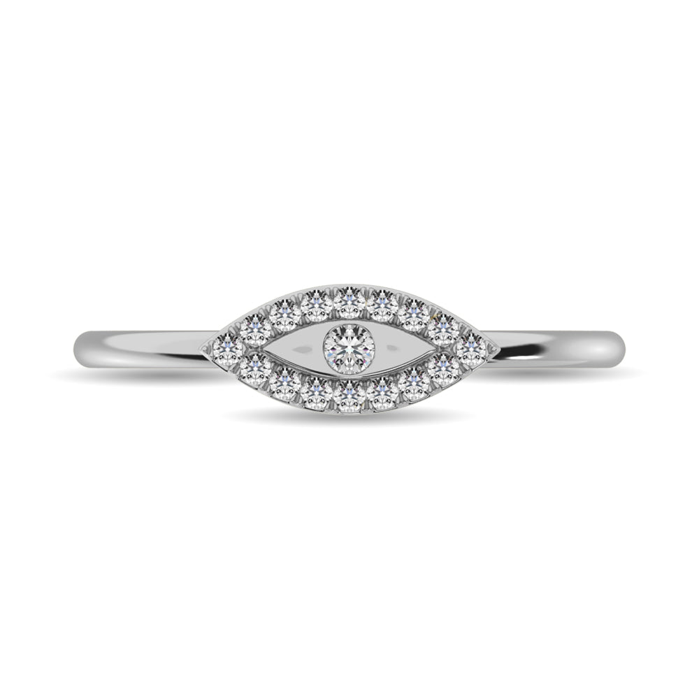 Diamond 1/10 Ct Tw Round Cut Fashion Ring In 10K White Gold