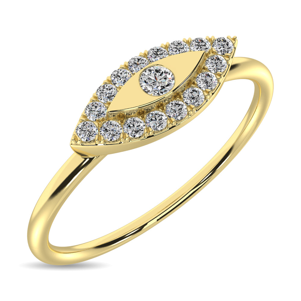 Diamond 1/10 ct tw Round Cut Fashion Ring in 10K Yellow Gold