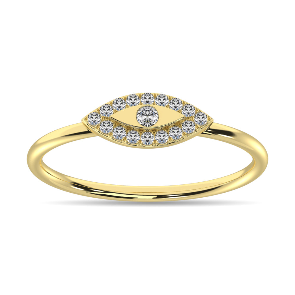 Diamond 1/10 ct tw Round Cut Fashion Ring in 10K Yellow Gold