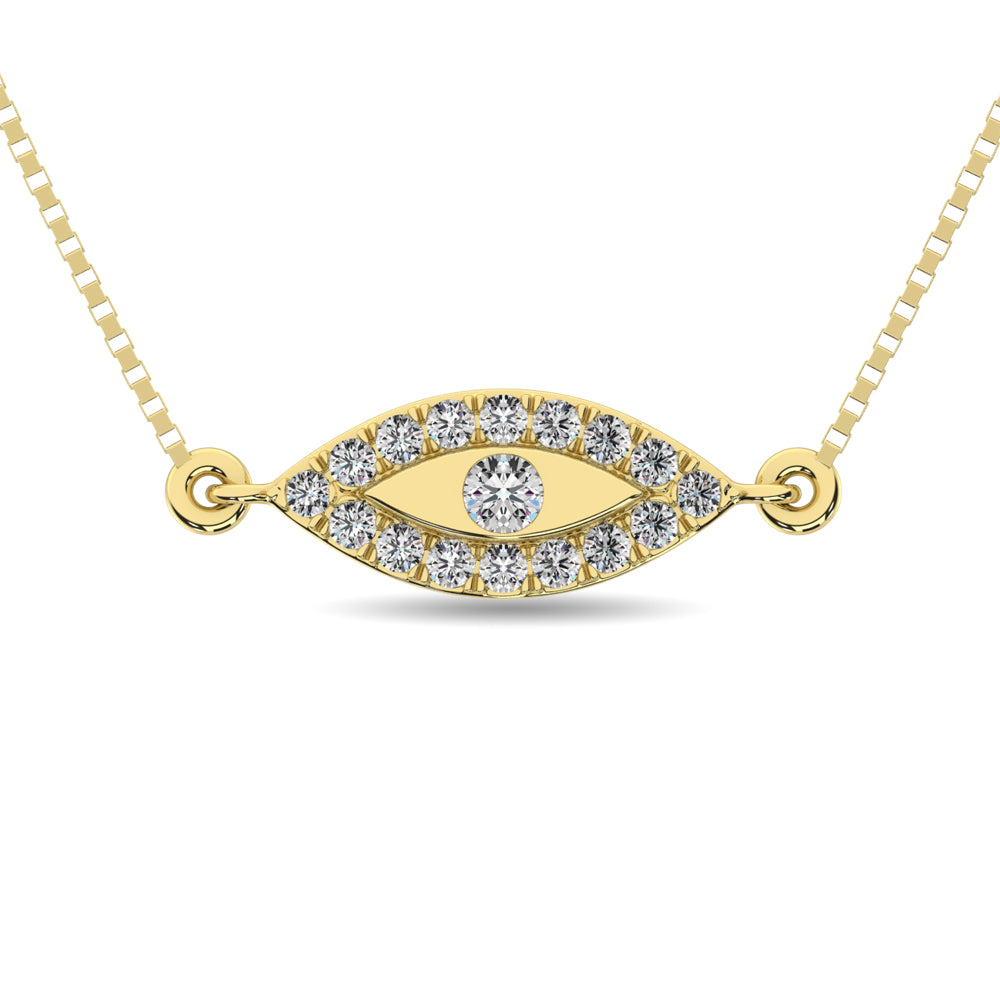 Diamond 1/10 Ct Tw Round Cut Fashion Necklace In 10K Yellow Gold