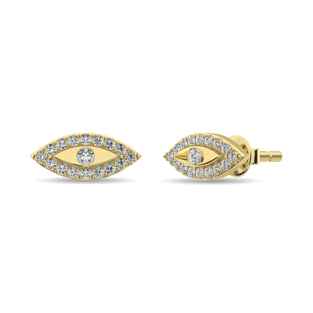 Diamond 1/6 Ct Tw Round Cut Fashion Earrings In 10K Yellow Gold