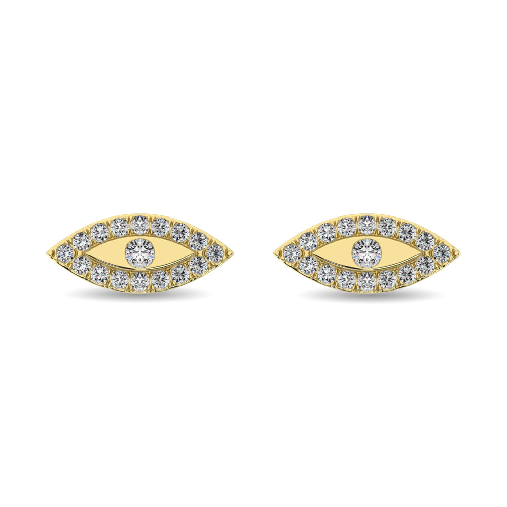 Diamond 1/6 Ct Tw Round Cut Fashion Earrings In 10K Yellow Gold