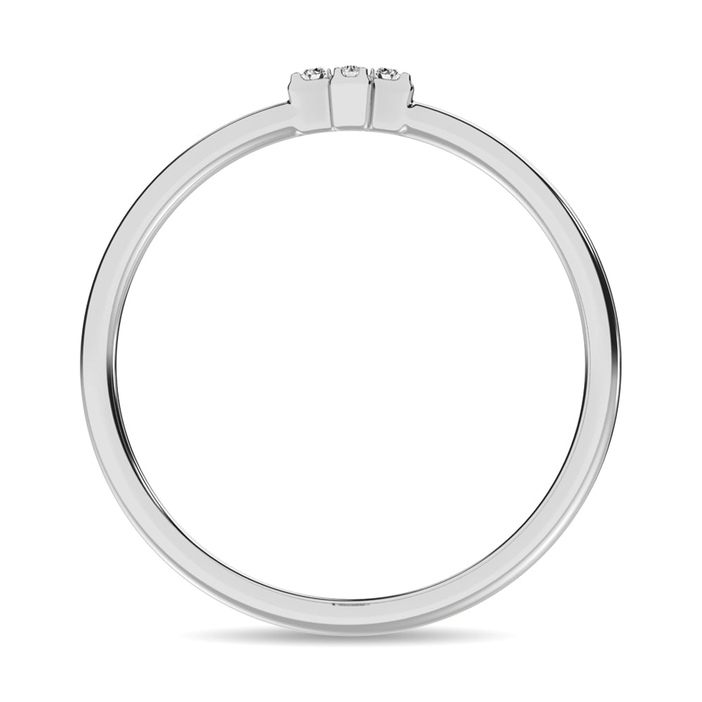 Diamond 1/20 Ct Tw Round Cut Cross Ring In 10K White Gold