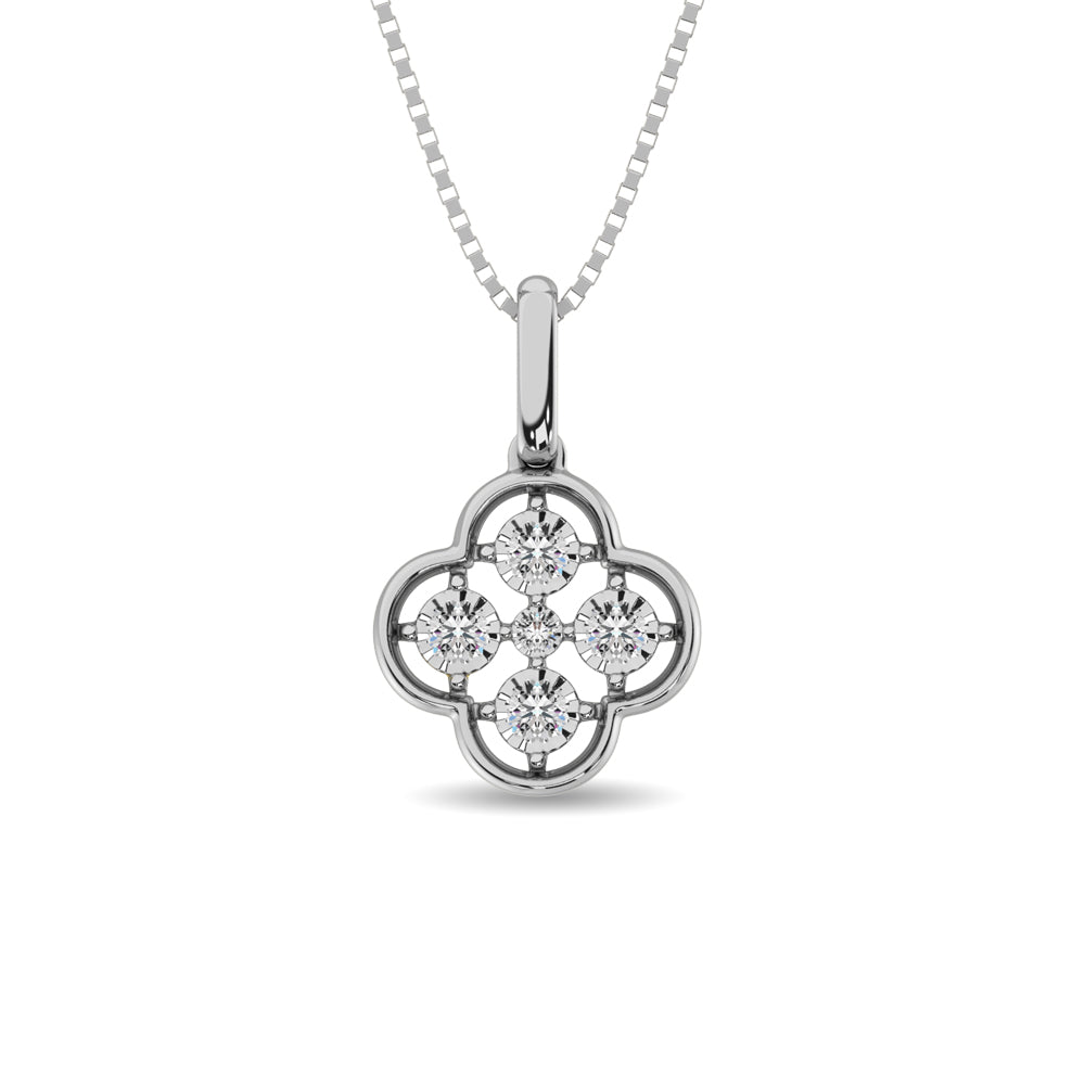 Diamond 1/10 Ct Tw Fashion Pendant In 10K White Gold