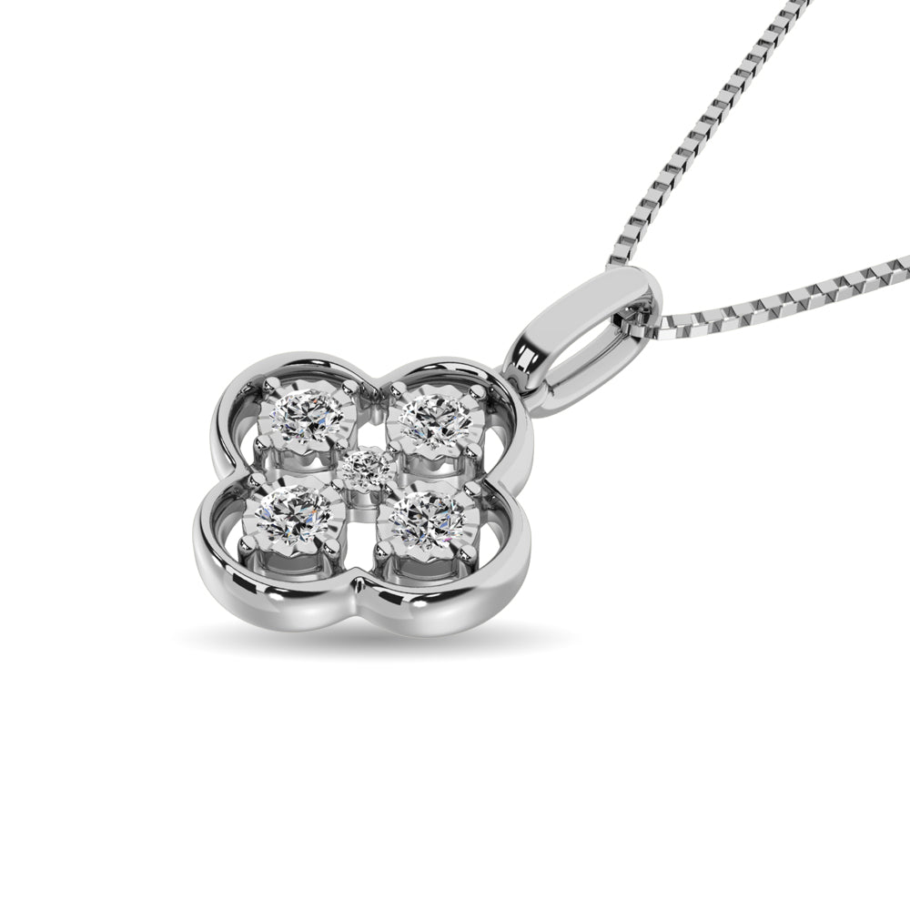 Diamond 1/10 Ct Tw Fashion Pendant In 10K White Gold