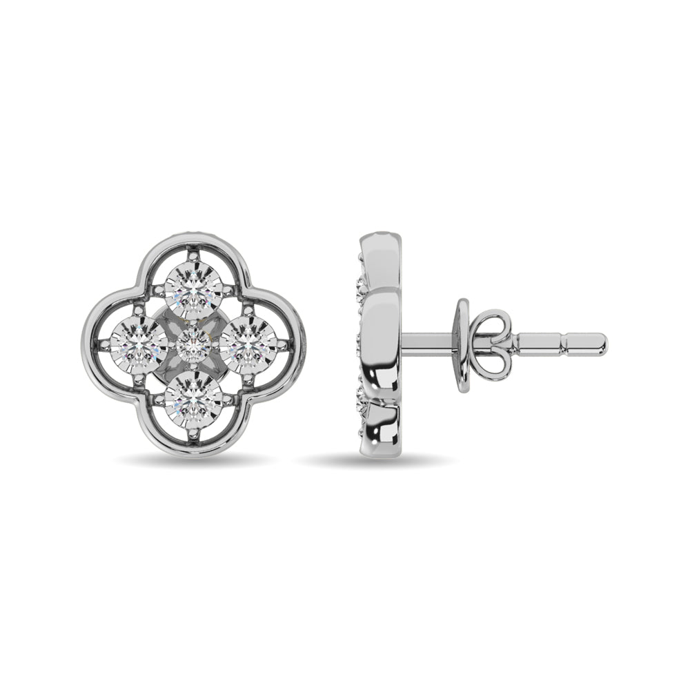 Diamond 1/6 Ct Tw Fashion Earrings In 10K White Gold