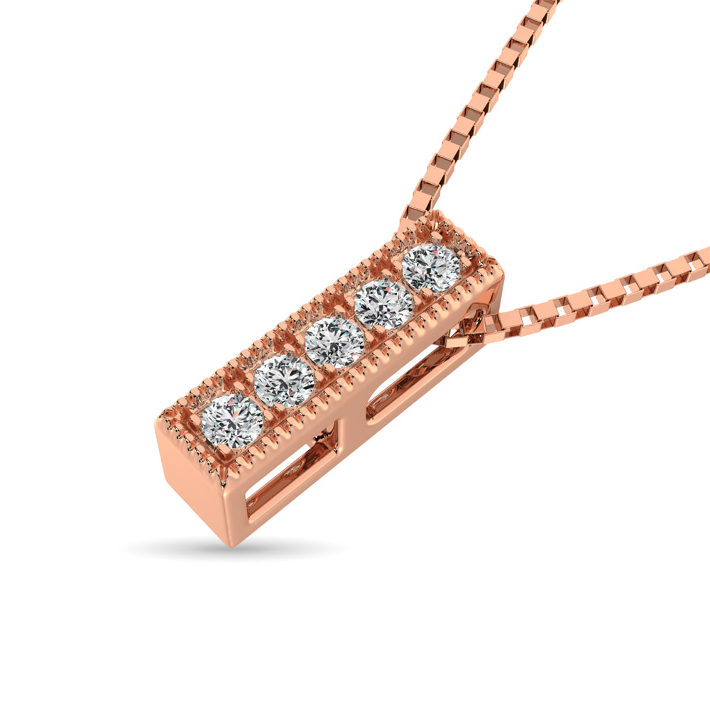 Diamond 1/20 Ct Tw Fashion Pendant In 10K Rose Gold