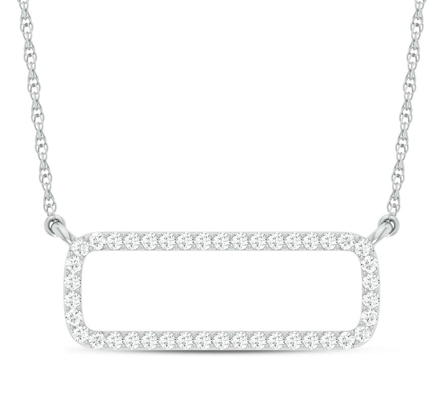 14K White Gold Magnifcnet 0.10Ct Diamond Necklace