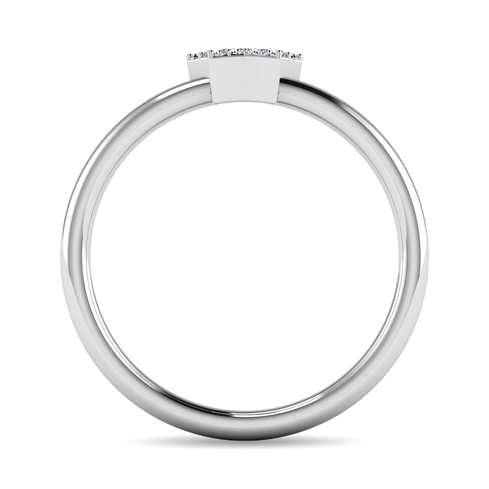 Diamond 1/20 Ct Tw Star Ring In 10K White Gold