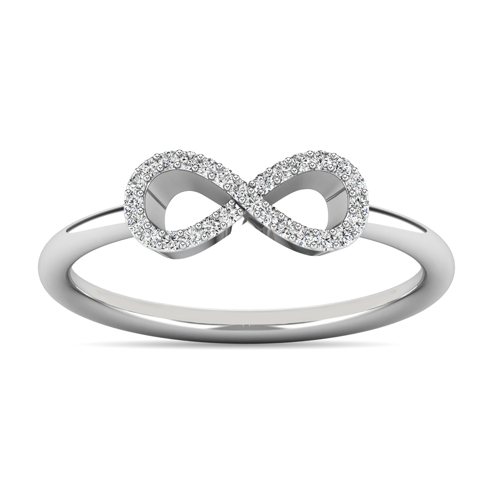 Diamond 1/10 Ct Tw Infinity Ring In 10K White Gold