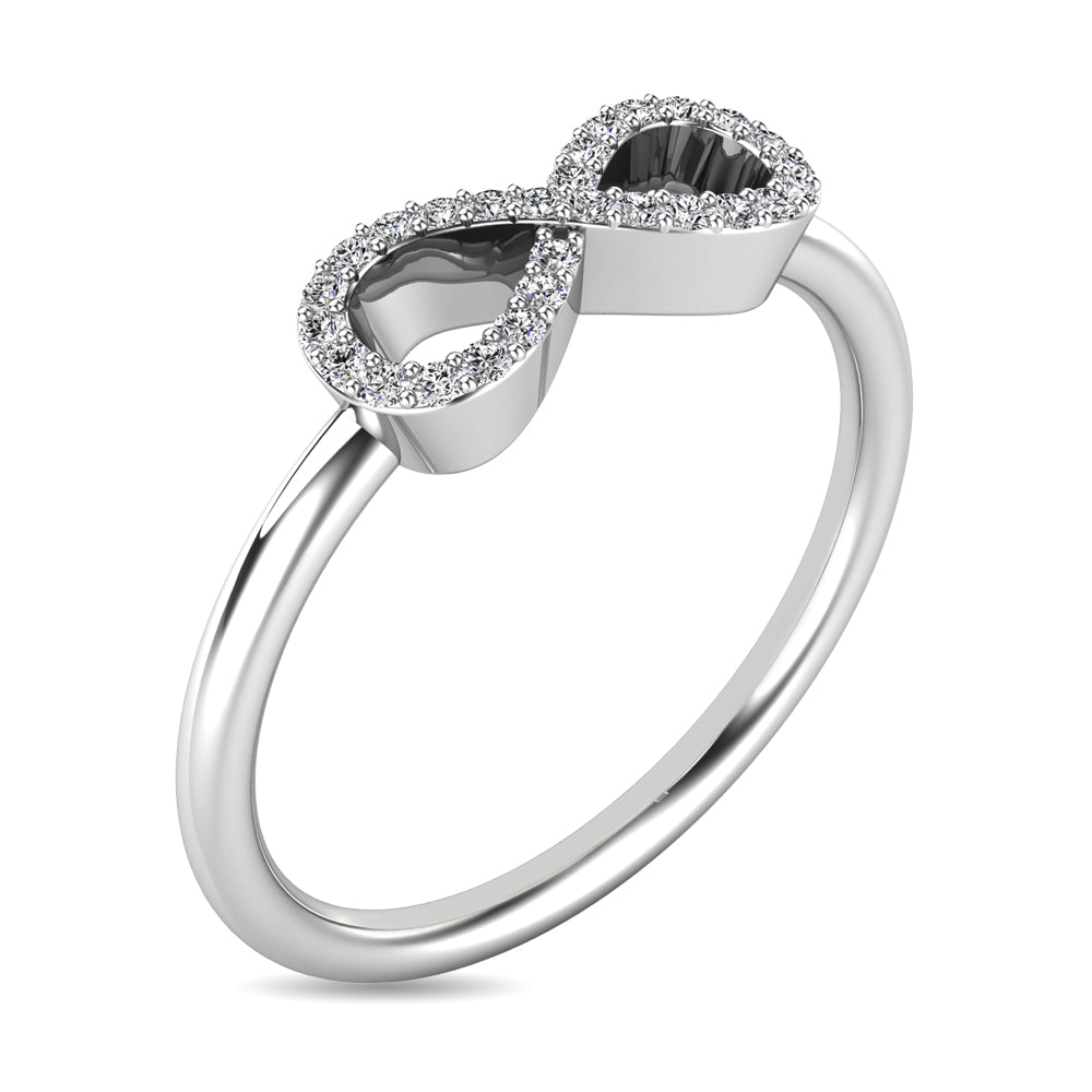 Diamond 1/10 Ct Tw Infinity Ring In 10K White Gold