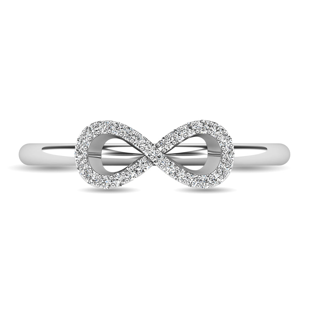 Diamond 1/10 Ct Tw Infinity Ring In 10K White Gold
