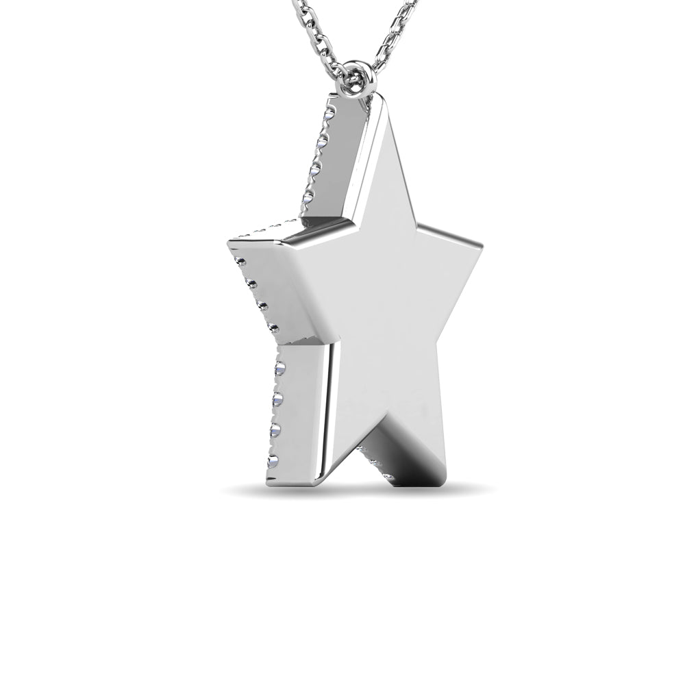 Diamond 1/10 Ct Tw Texture Pendant In 10K White Gold