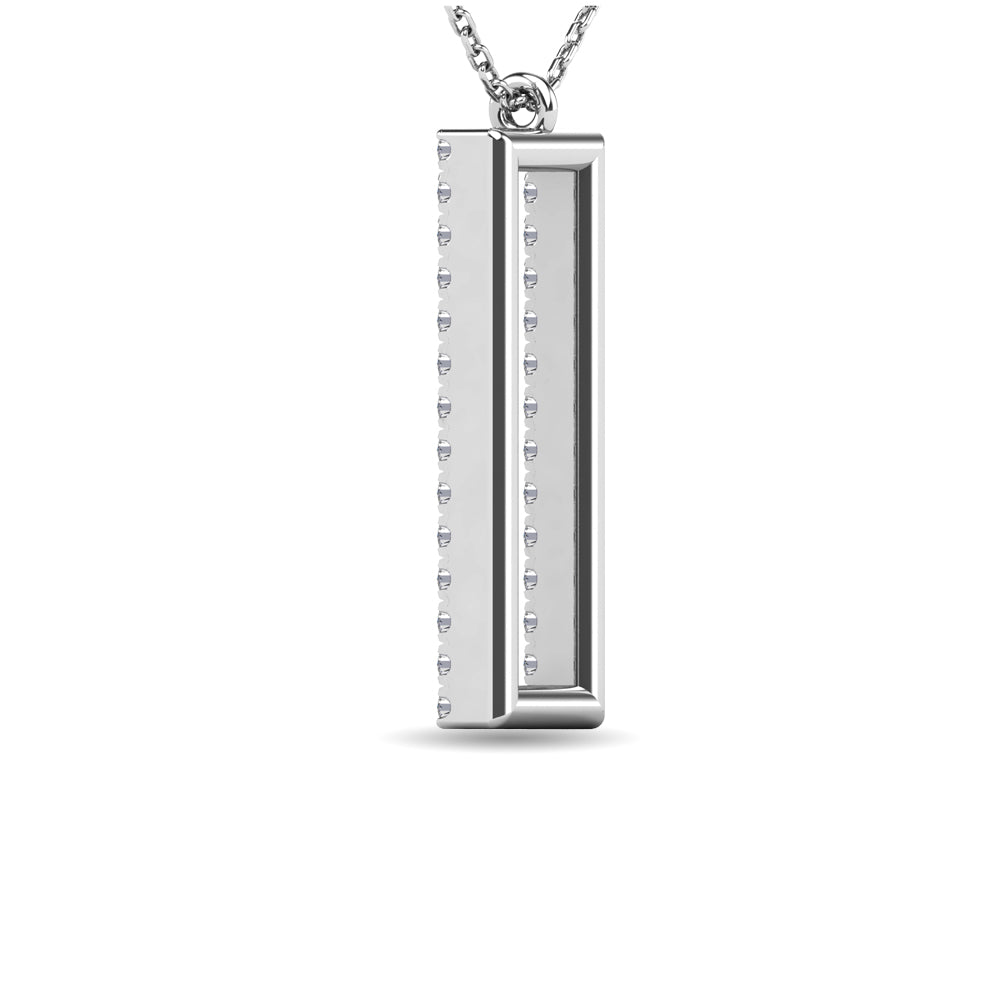 Diamond 1/8 Ct Tw Rectangle Pendant In 10K White Gold