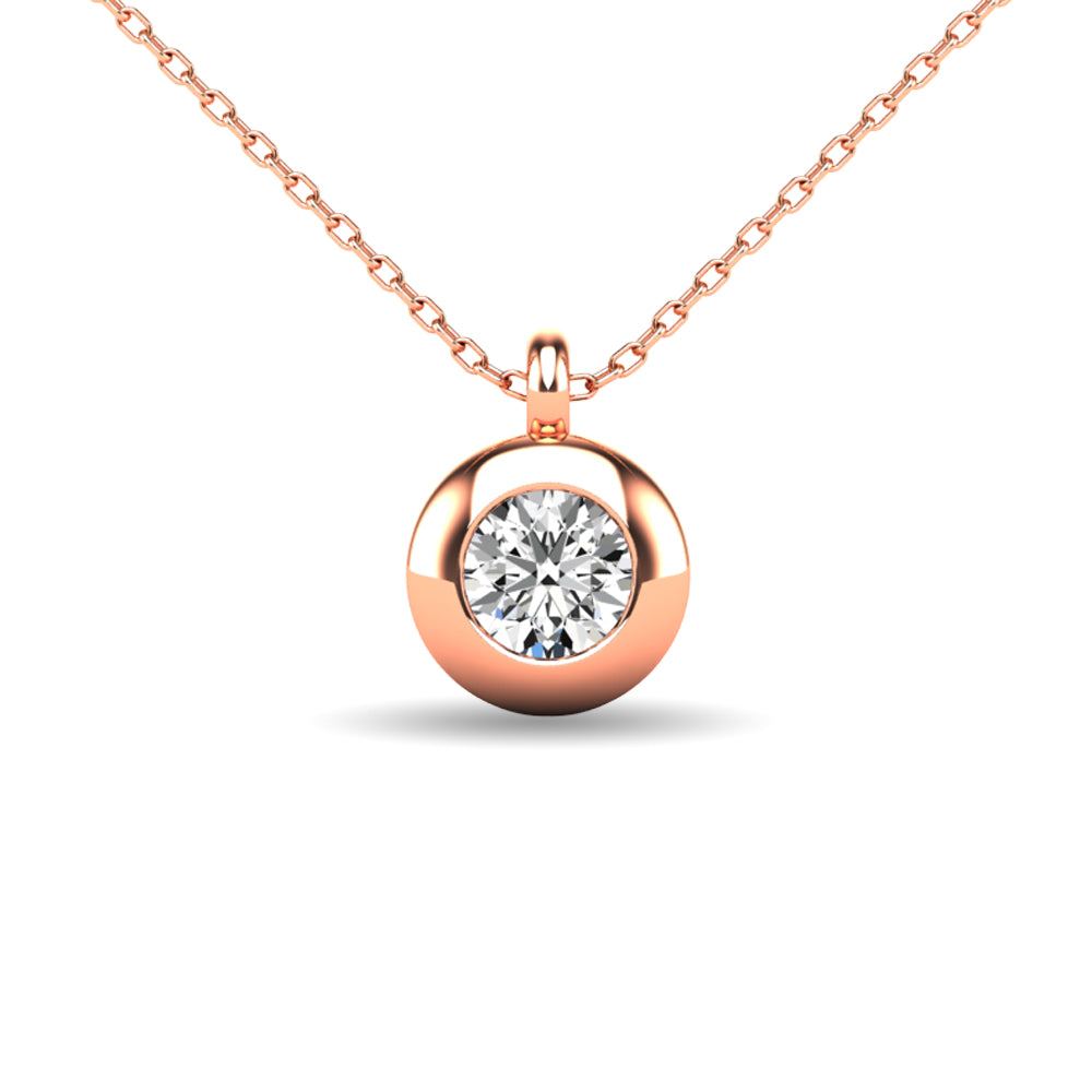 Diamond 1/10 Ct Tw Bezel Set Pendant In 10K Rose Gold