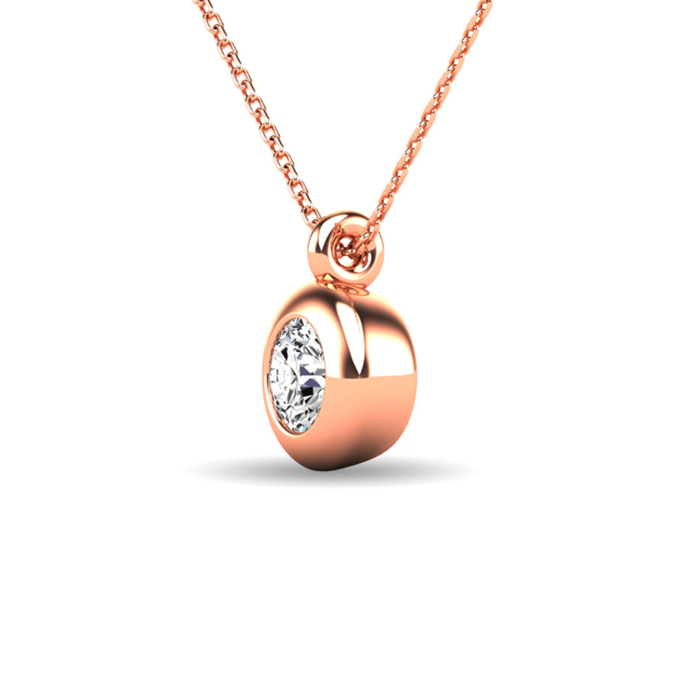Diamond 1/10 Ct Tw Bezel Set Pendant In 10K Rose Gold